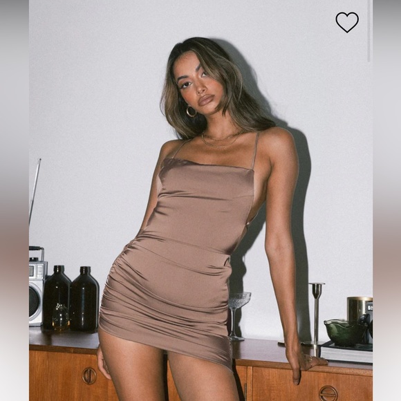 ASTRID MINI DRESS BROWN - Picture 3 of 7